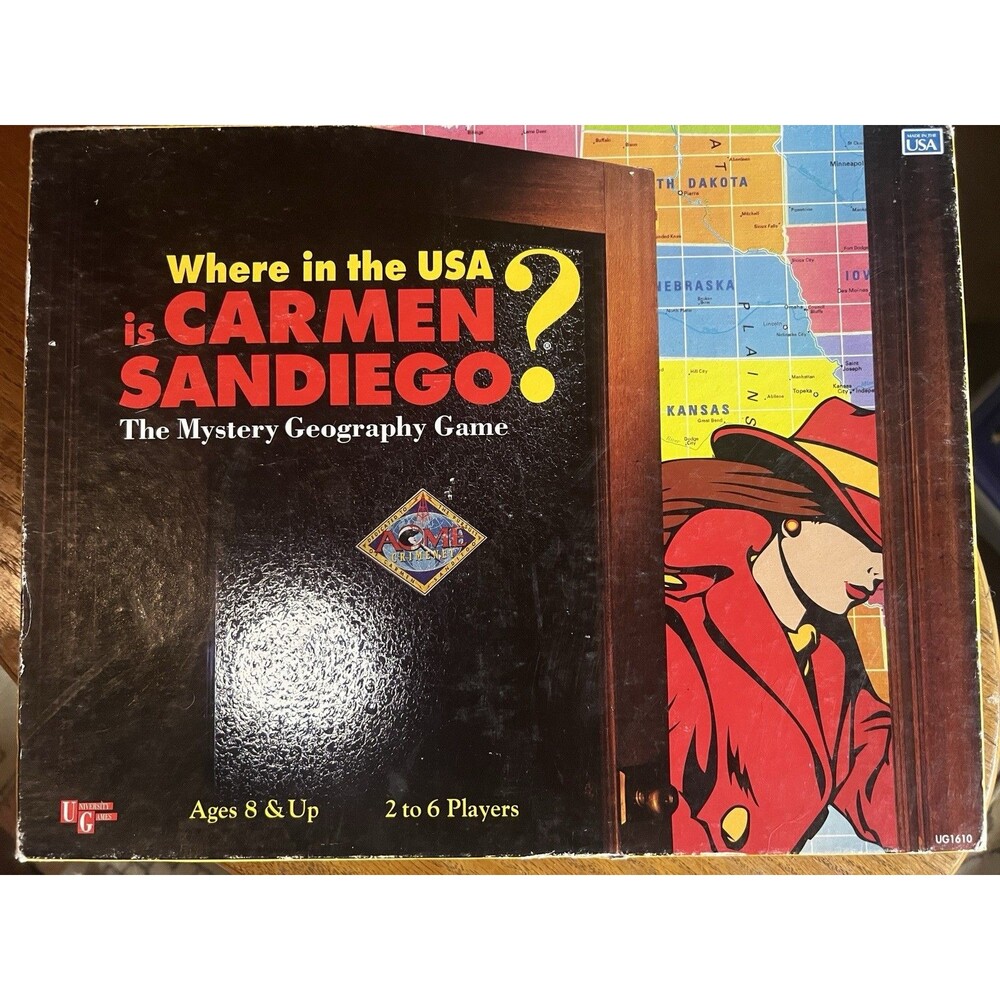 Where In The USA Is Carmen Sandiego Mystery Geography Board  Game  1993 Vintage